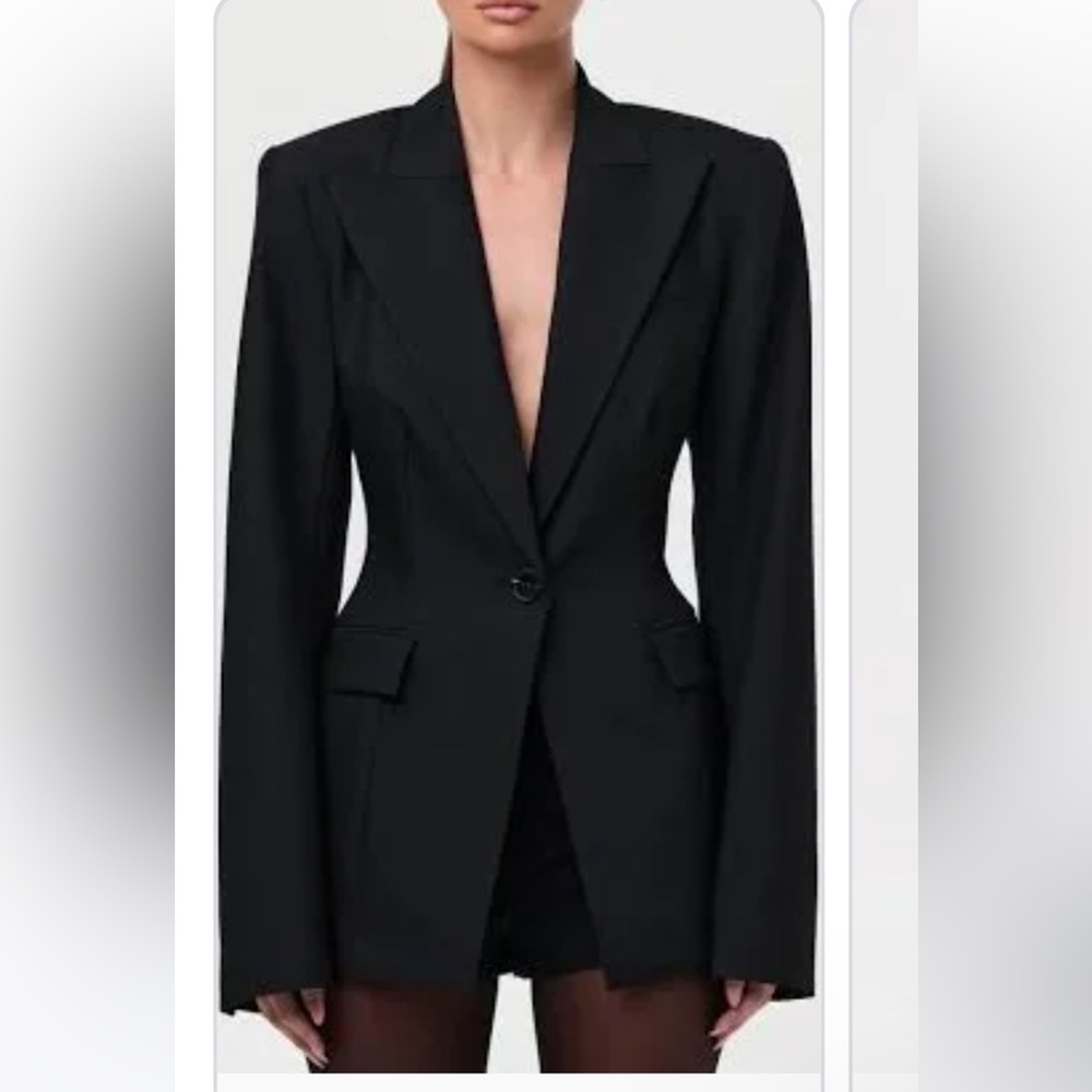 Naked wardrobe power shoulder fitted blazer